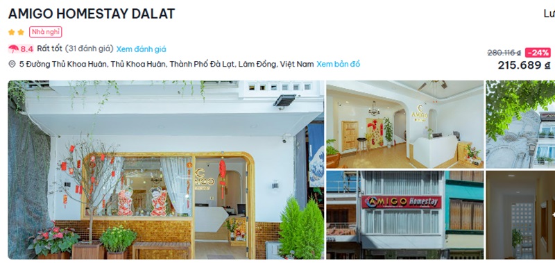Giá phòng Amigo Homestay Đà Lạt.