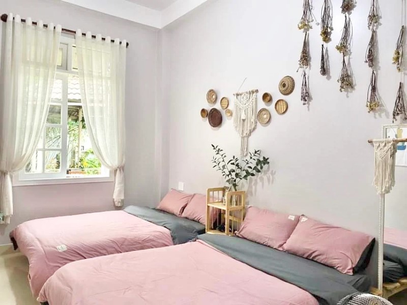 Xám Homestay Đà Lạt có sân rộng không? Phòng thế nào?